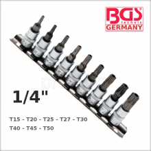Вложки 1/4" TORX T-Star от T10 до T50 к-т 9 бр.BGS GERMANY 2165