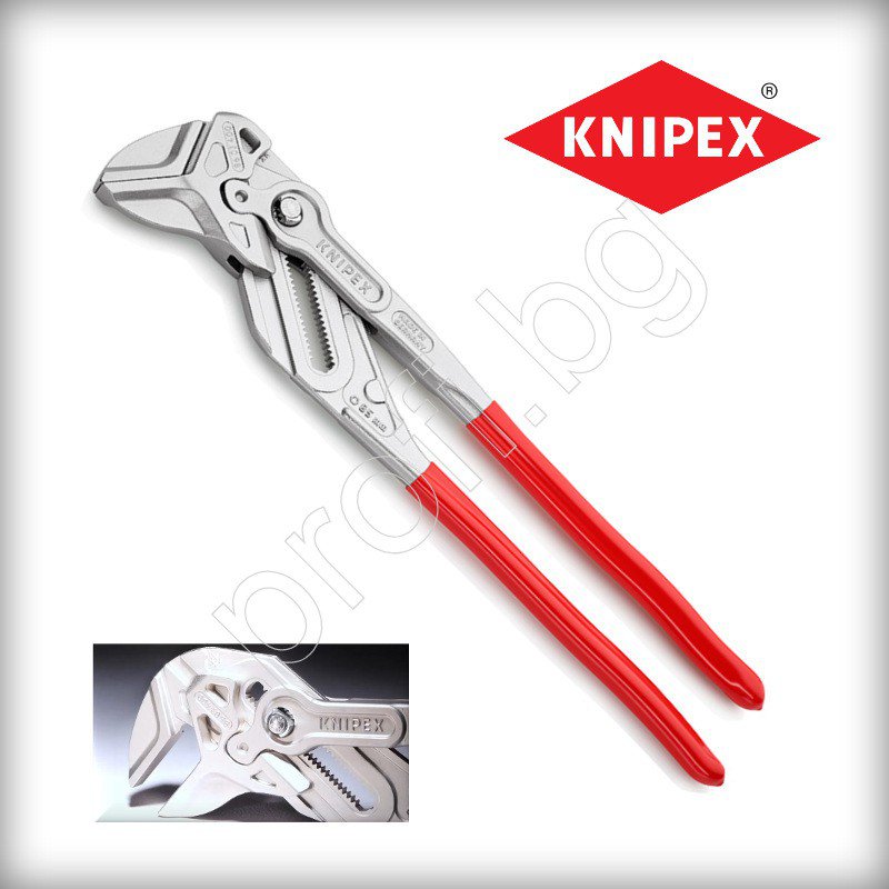 Клещи ключ раздвижен гладки челюсти до 3 3/8″ / 85 mm KNIPEX