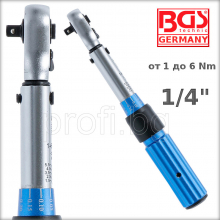 Динамометричен ключ от 1 до 6Nm 1/4" BGS technic GERMANY