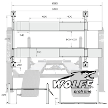 Подемник четири колонен 5 тона,за реглаж,с канален крик  - shema