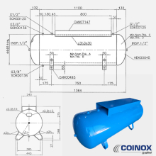 Ресивър 200 литра за сгъстен въздух със скара COINOX ITALY- схема
