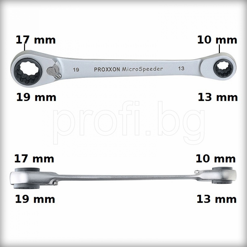 Ключ звезда тресчотка 10х13x17x19 мм